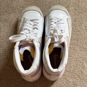 Nike White and Light Pink High-Tops